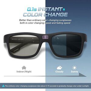 Paleshy 0.1s Auto-Tinting Sunglasses UNISEX Polarized New in Box Active Drive +